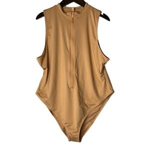 NWT Skims Signature Zipper Front Sleeveless one piece Ochre size 4X